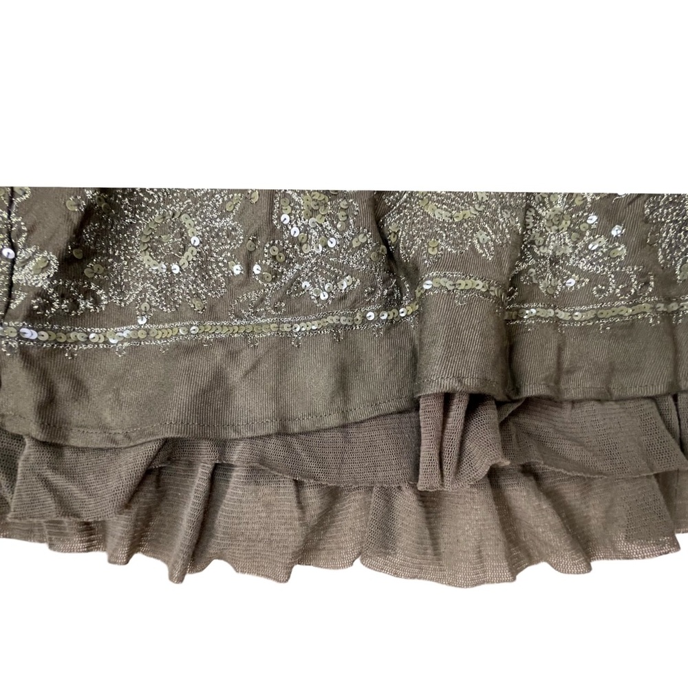 Coldwater Creek embroidered Metallic Maxi skirt Boho Peasant Cottagecore Fairy - Picture 3 of 10